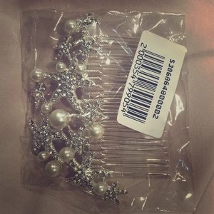 Starfish and pearls hair comb